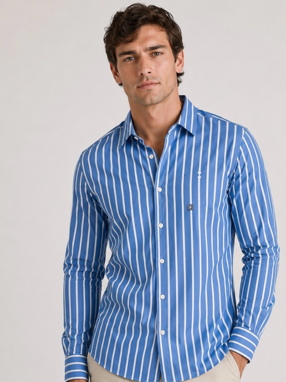 Tom Crew Club fitted long button down shirt